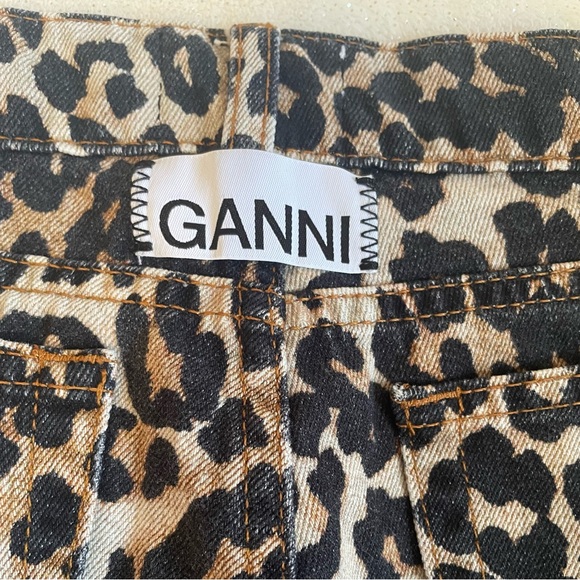 GANNI LEOPARD PRINT SPLIT HEM JEANS✨ - Picture 5 of 9